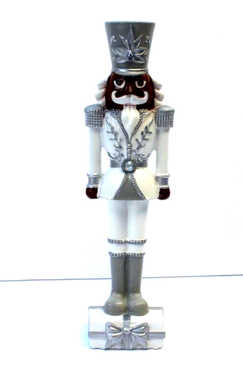 New Silver / White Dark Skin Nutcrackers Toy Solider Christmas Room Decor Figure