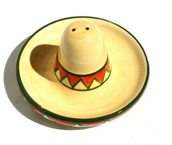 Vintage Siesta Mexican Sombrero Hat Table Top Pepper Shakers