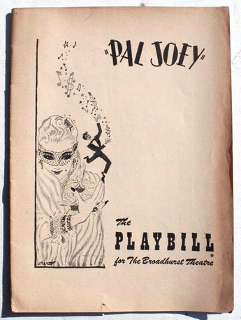 Vintage 1952 Pal Joey The Playbill For the Broadhurst Theatre Magazine