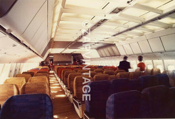 Vtg 1970s Airline Airplane Advertising Inside Seating Aircraft Photo #2043