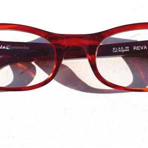 New Vtg 1998 L.A. Eyeworks Retro Abstract Eyeglasses - Red Clear Reva 156