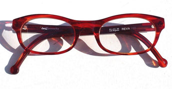 New Vtg 1998 L.A. Eyeworks Retro Abstract Eyeglasses - Red Clear Reva 156