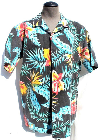 Vtg Men’s LA Strada Brand Retro Hawaiian Flower Button Down Collar Shirt Medium