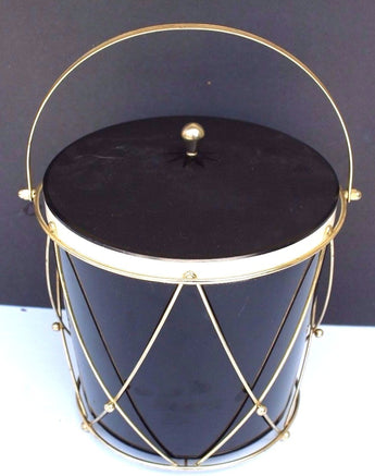 Vtg Mid Century Thermos Ice Tub, Ice Bucket, Black Drum, Model 9940, Made in USA
