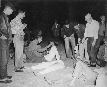 Vtg B&W 1920's - 1930's BETA PHI Frat Photo (Zombies, Playing Dead) Hazing 2