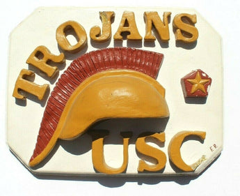 Vintage Trojans USC (College) Chalkware Plaster Wall Plaque