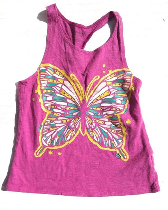 Girls Kids Size 5 Sonoma Butterfly Tie Back Purple Tank Top