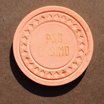 RARE Vtg Poker / Casino Clay Chip - P&G Casino, Petaluma California ($5)