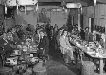 Vtg B&W 1920's - 1930's BETA PHI Frat Photo (Indian Trial Restaurant Dinner)