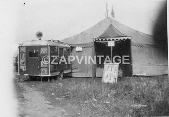 Vintage 1920 Odell Whites Show Carnival Circus Trailer Tent Photo #2805