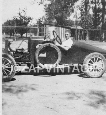 Vintage 1900s Boy Sitting In Auto Racing Car (T.J.C.) #2 Photo #1835