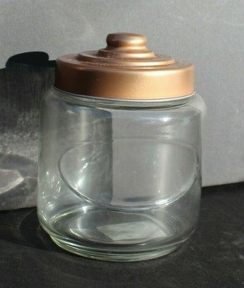 New Kitchen / Bathroom Organization Mason Jar W/ Bronze Top / Lid 5 1/2" Tall