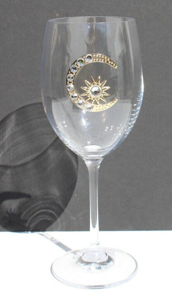 New Fig and Fern Sun & Moon Mystic Spiritual Solar Magic Rhinestone Wine Glass