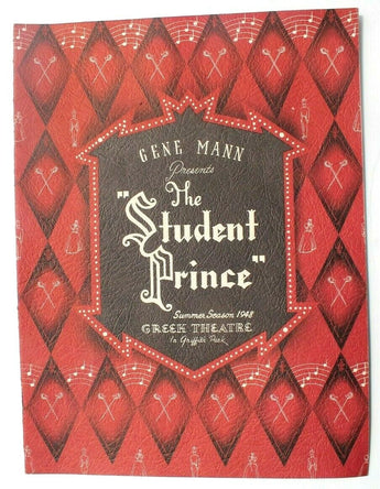 VTG 1948 Gene Mann "The Student Prince" Jane Powell Greek Theatre Program Book