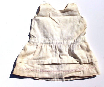 Vintage 1950's White Linen Dress Up Doll Play Clothes / Clothing Collar Dress #7