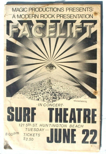 Vtg Magic Productions Presents Facelift (Surf Theatre) Concert Poster Flyer