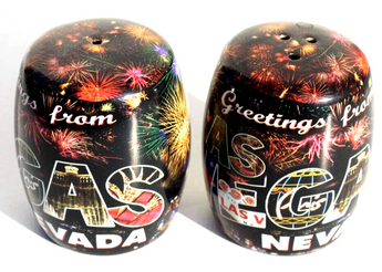 Vtg Greeting From Las Vegas Nevada Salt n Pepper Shakers Salt & Pepper Shakers