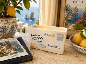 New Portfolio Capri Italy Postcard Lemon Coastal Travel Candle Room Decor