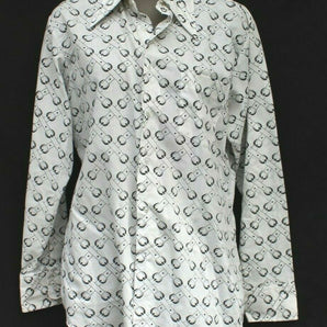 Vtg Men’s Retro Kings Road Belt Buckle Button Down Casual Collar Shirt Medium