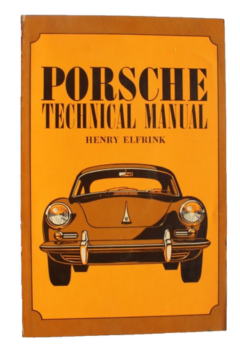 Vintage 1965 Orange Porsche Technical Manual by Henry Elfrink 3rd Edition