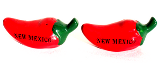Vtg New Mexican Jalapeno Chili Peppers Ceramic Salt Pepper Shakers Set Taiwan