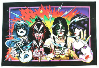 Vtg 1980s KISS Club Promo UNMASKED (Victor Stabin) Gene Simmons Poster 16.5 X 24