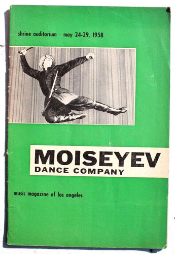 Vintage May 24-29 1958 Moiseyev Dance Compamy Music Magazine Of Los Angeles