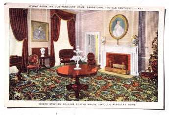 Vtg 1950s Where STEPHEN COLLINS FOSTER Wrote "My Old Kentucky Home" Postcard