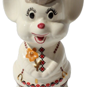 Vintage Virka Montreal Canada Cermatic Mouse Coin Piggy Bank Figurine Statue
