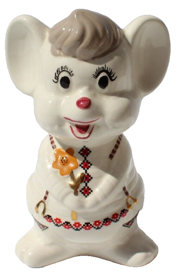 Vintage Virka Montreal Canada Cermatic Mouse Coin Piggy Bank Figurine Statue