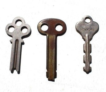 Vintage Lot Of 3 MIXED Variety LOCK Flat Keys