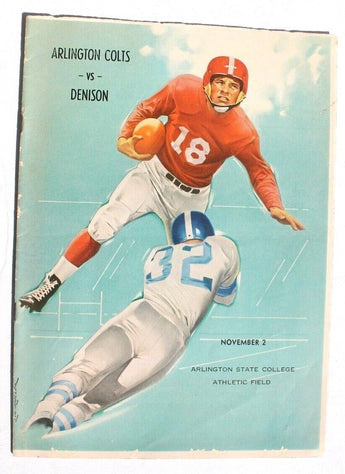 Vintage 1956 ARLINGTON COLTS vs Denison High School FOOTBALL Program