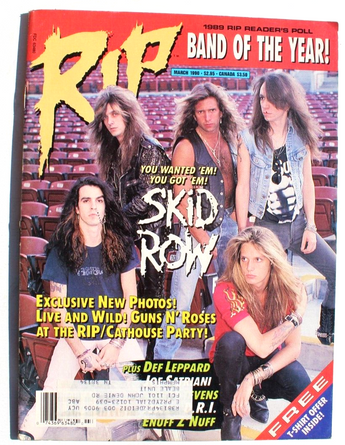 Vtg March 1990 RIP Magazine - SKID ROW Guns N' Roses DEF LEPPARD W/ Centerfold