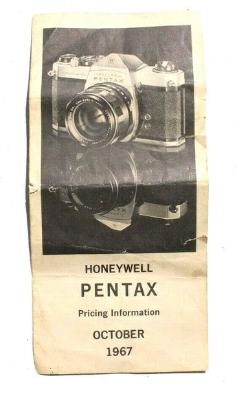 Vtg Honeywell Photographic Pentax Pricing Information 1967 Camera Accessories