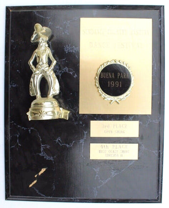Vtg 1991 Sundance Country Western Dance Festival Trophy Wall Plaque Award