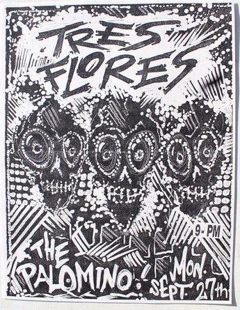 Vtg Sept 27th Tres Flores The Palomino CA Rock Concert Flyer