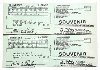 2 Vintage 1975 ELVIS PRESLEY TENNESSEE DRIVERS LICENSE