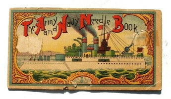 Antique Vtg Needle Book Sample Case Advertising of Army & Navy Eagle