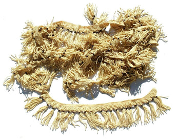 Vtg 1970 Tan Hollywood Recency Fabric Trimming Bindings Sewing Tassel Fringe