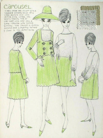 Vtg 1963 Retro MCM Fashion Designer Presentation (Mood) Sketch Board (22 of 40)