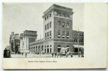 Vtg 1900s North Union Station Boston Massachusetts Postcard (9 of 1000)
