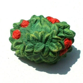 Vtg Italian Figural Porcelain Rose Bush (Olive Oil) Bottle Cork Stopper