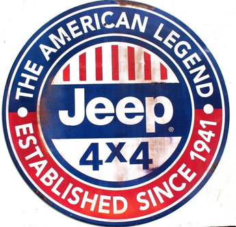 NEW Large Vintage Look Jeep 4 x 4 Car American Legend Metal Sign 30" x 30"