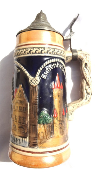 Frankfurt AM Germany Landmarks Rathaus FLIP TOP German Beer Stein Handcrafted