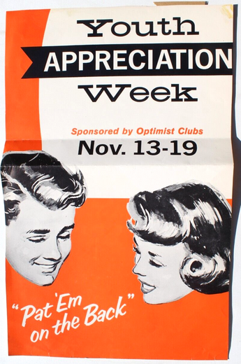 Vintage 1940s - 1950s School Club Youth Appreciation Week Flyer Ad