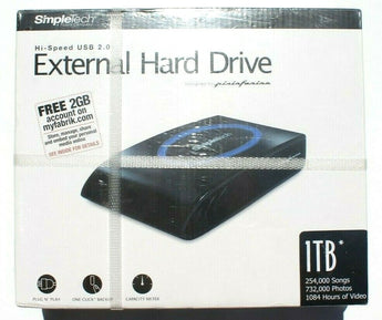 Sealed SimpleTech External Hardrive High Speed USB 2.0 / 1TB
