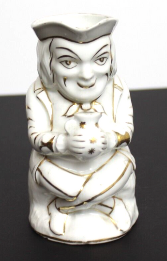 Vintage White Gold Ceramic Creamer Toby Jug W/ Handle Altrohla Austria