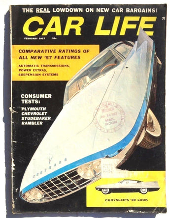Vtg Hot Rat Rod Car Magazine - February 1957 CARE LIFE (Chrysler's 59' Look)