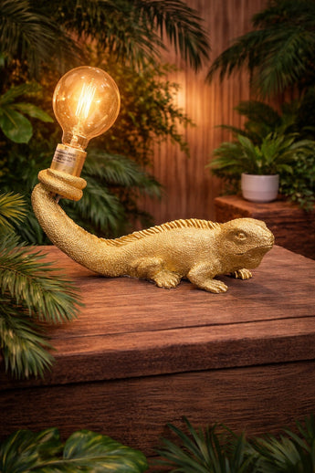 New Retro Gold Iguana LIZARD Reptile Animal Nightstand Light Bedside Lamp