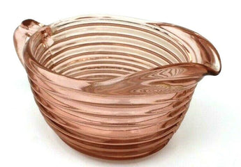 Vtg MCM Anchor Hocking MANHATTAN Swirl Pink OVAL CREAMER Dish Decor